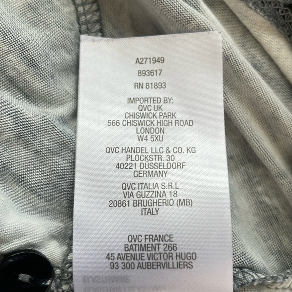 LOGO by Lori Goldstein Blue/Gray/White Camo Button Down Cardigan/Top. Size 1X - Picture 12 of 12